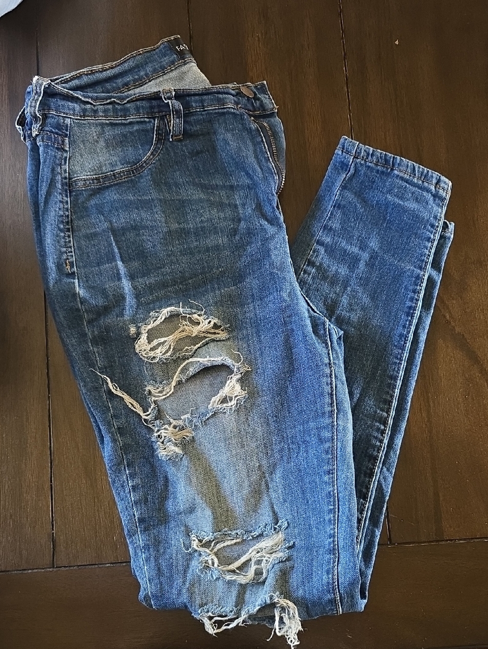 Women’s Distressed Blue Denim Jeans